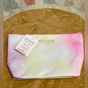 POOLSIDE New York pink and yellow tie dye wet dry clutch brand new!